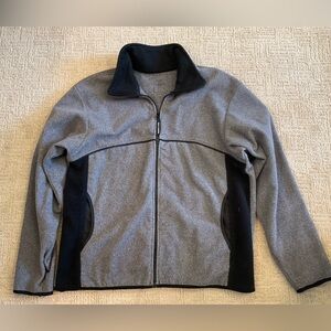 Helly Hansen Vintage 90s/Y2K Men Full Zip Fleece Jacket Gray Black L Made Canada